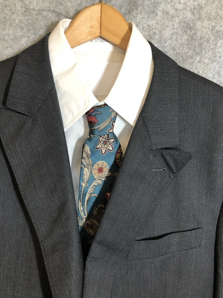 Traje Joseph Abboud 48R Lana Negro Dos Piezas Pantalones 43 Negocios Carrera Clásico Foto 2 de 4