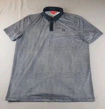 Redvanly Polo Shirt Men Extra Large Gray Geometric Performance Golf Casual Logo