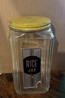 Vintage Anchor Hocking Clear Glass 7" Rice Jar with Lid 5659 10