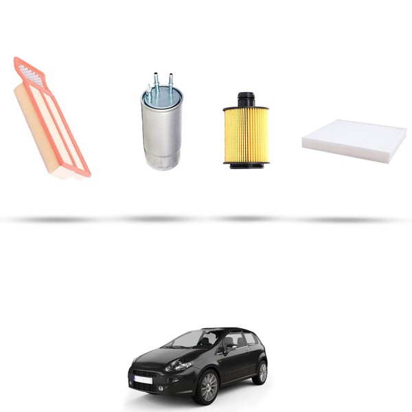 Hoffcar Set Service - 4 Filter FüR Fiat Punto Evo 1.3 D Multijet 70Kw Von 2009-image