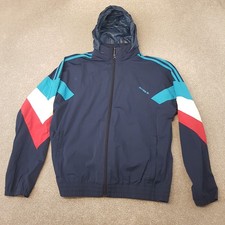 Adidas Mens Jacket Medium Blue Palmeston Windbreaker Firebird SST Originals
