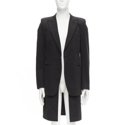 RAF SIMONS 2002 cotton black detachable layered longline coat jacket IT46 S