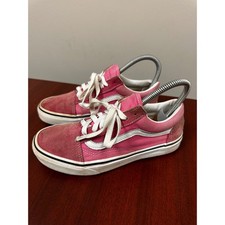 Vans Old Skool Suede Canvas Low Top Sneakers Womens Size 7 Pink Shoes FLAW