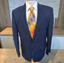 LRL Ralph Lauren Black Label Sport Coat 42R Blazer Jacket Blue Houndstooth Plaid