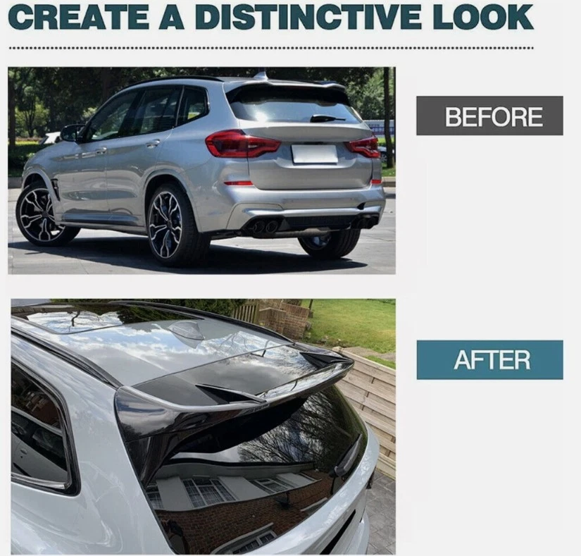 Rear Roof Spoiler Trunk Wing Lip For BMW M Sport X3 G01 2018-2024 Gloss Black — 第 2/4 张图片