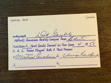 Dick Gamble Canadiens Maple Leafs signed autographed Hockey 3x5 index card
