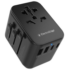 Universal Travel Adapter with 2 Type C and 2 USB ports, All-in-1 Worldwide Tr...