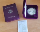 1986 S  American Silver Eagle 1 Oz Proof Coin W Box & COA
