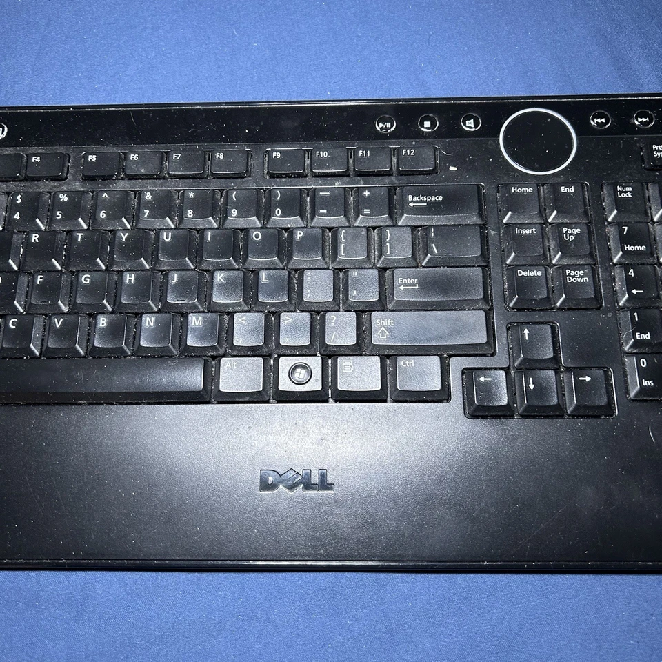Dell Wireless Slim Black Multimedia Keyboard w/Volume Play Calc M756C Tested - Image 3 of 4