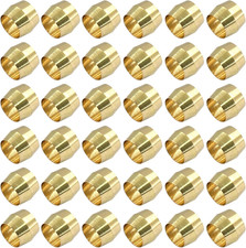 Brass Compression Fitting Ferrule Sleeve, 1/4" Tube OD