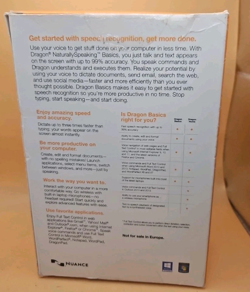 Brand New Nuance Dragon NaturallySpeaking 13 Basics Software - Image 2 of 2