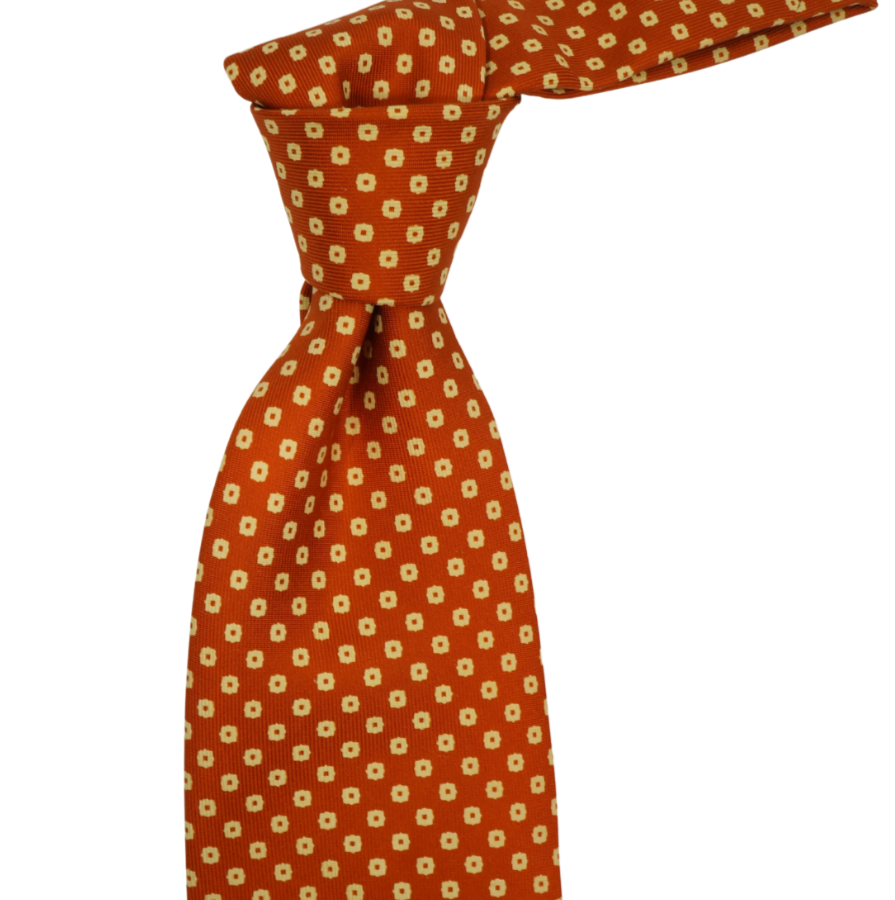 $225 NWOT E. G. Cappelli Napoli Red w White Medallions Silk Neck