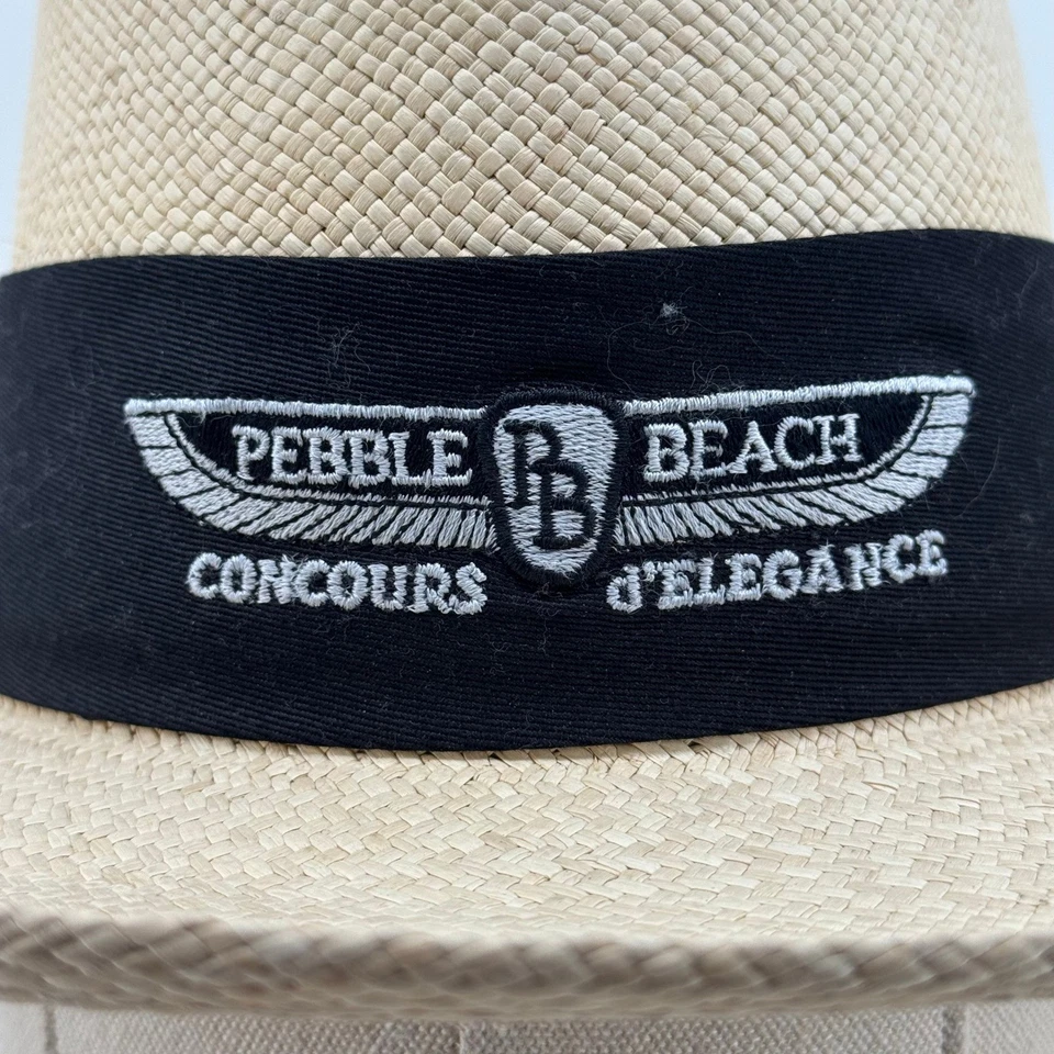 Sombrero de Paja Pebble Beach Concours d'Elegance Banda Talla Pequeña Escala Panamá Foto 2 de 4