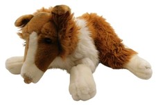Animal Alley Collie Dog Plush Vintage 16" Brown White Shetland Realistic FLAW
