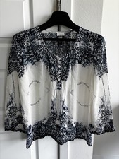Ecru Silk bohemian print blouse