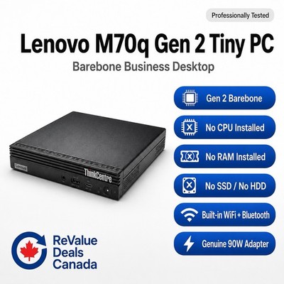 Lenovo ThinkCentre M70q Gen 2 Tiny Barebone PC WiFi BT 90W No CPU RAM SSD