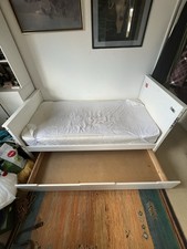 White Single Bed Frame with 1 Storage Drawer, Mattress Included*