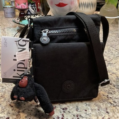 KIPLING New Eldorado Crossbody Bag/Adj Strap-Monkey-Daniel  BLACK K1867 MSRP $69