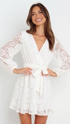 chinese dress ladies Daria Lace Overlay Mini Dress White Selfie Leslie