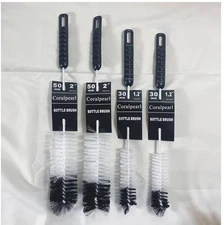 Coralpearl Bottle Brushes Thin Long Handle X 4, Utility Skinny Wire Cleaner Set 