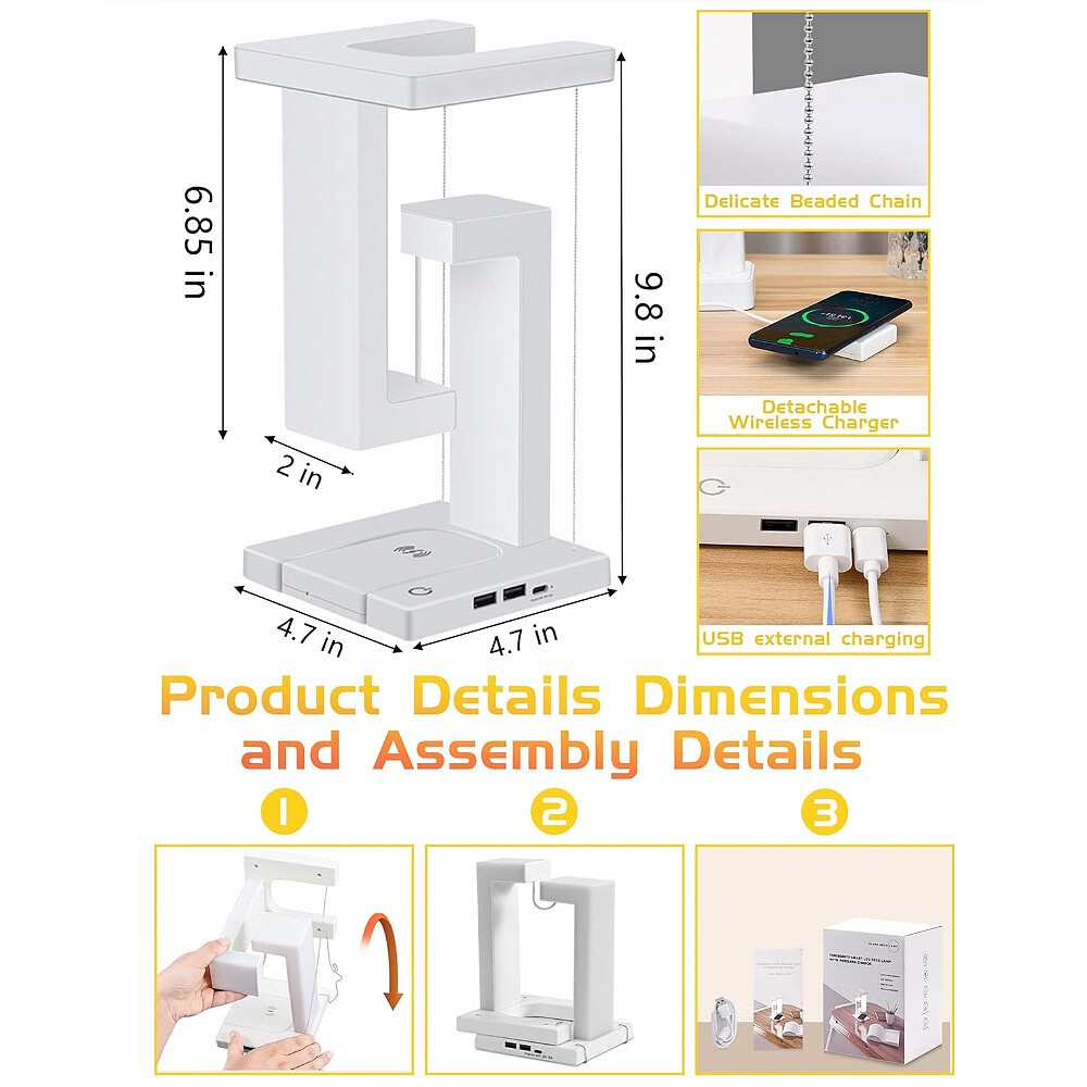 Levitating Balance Lamps Tensegrity Structural Night Light Wireless Charger thumbnail 6