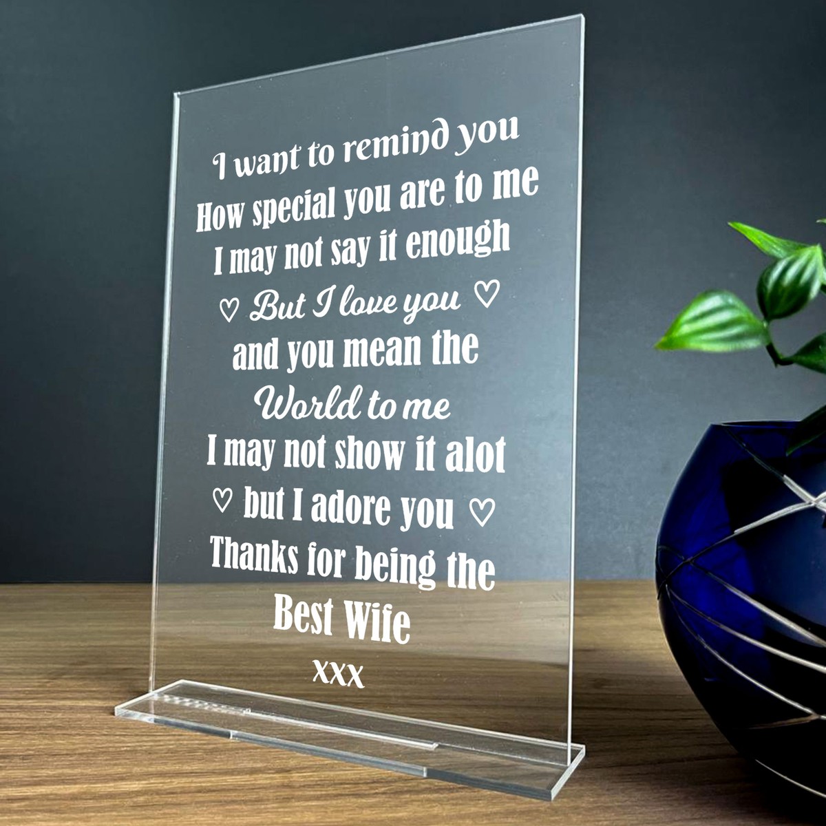 Birthday Presents For Wife Standing Plaque Wife Christmas Anniversary Gift