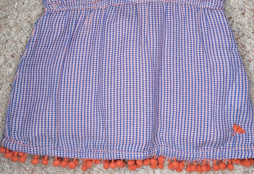 Bleu Comme Gris Girls Orange Blue Tassel Tie Dress - Pompom Hem - Sz 5 - Picture 5 of 11