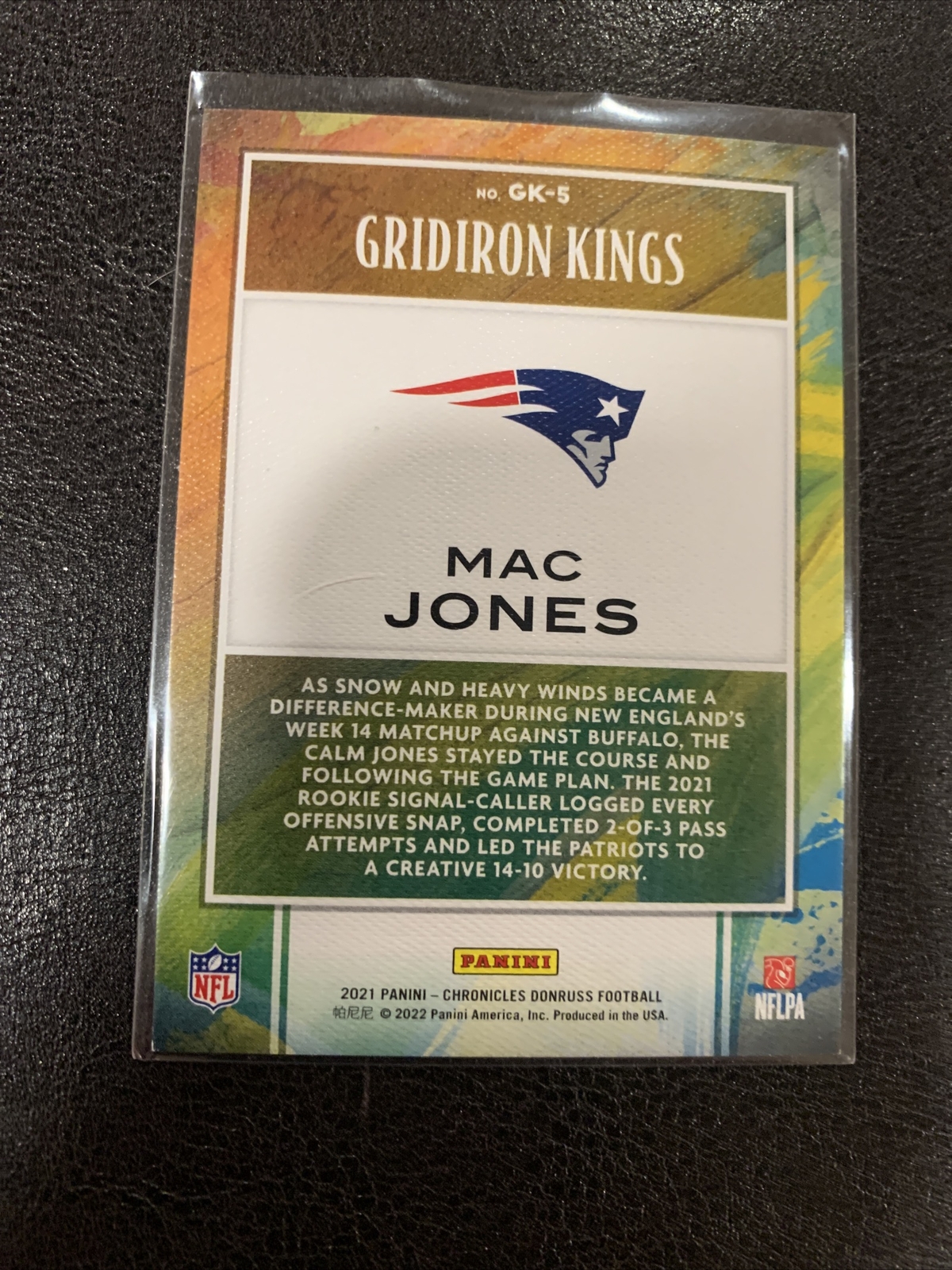 2021 Chronicles Mac Jones Gridiron Kings Rookie Card GK5 Patriots RC