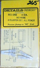 Details West HO 265 MU Cables -- 4-Cluster Set, All Roads  Light Cast Metal 