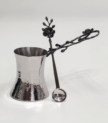 Michael Aram Black Orchid Coffee Pot With Spoon Medium