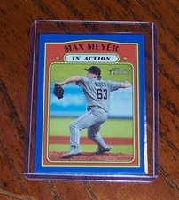 2021 Topps Heritage Minor League Edition In Action Blue Border 40/99 Max Meyer