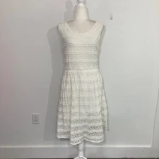 Matilda Jane Womens Dress Size 8 White Lace Hello Lovely Smile Sweetly Summer