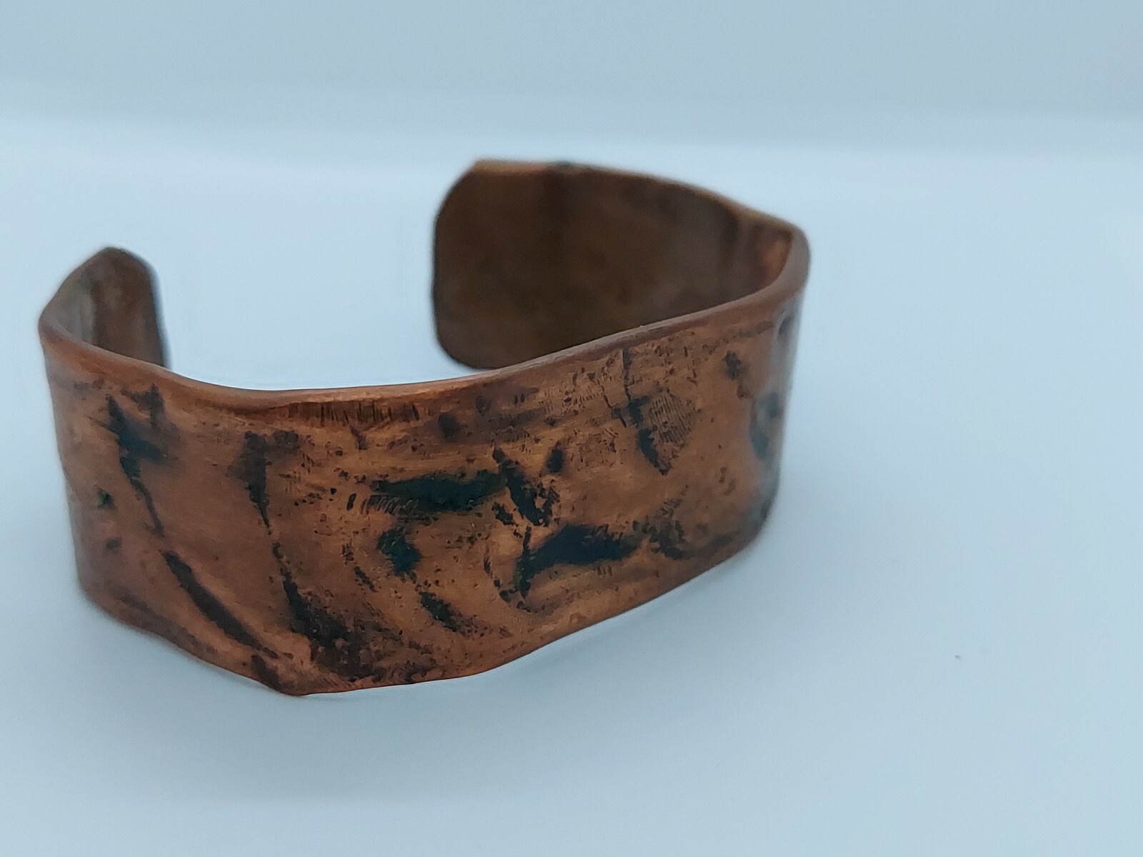 Handcrafted Hammered Copper Pipe Cuff Bracelet - image 11