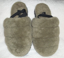 Ugg Super Fluff Slides Burnt Olive Green. Pre-Worn Size 9