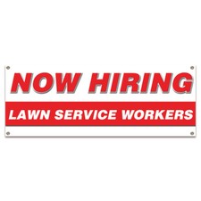 Now Hiring Lawn Service Workers Banner Apply Inside Accepting Application