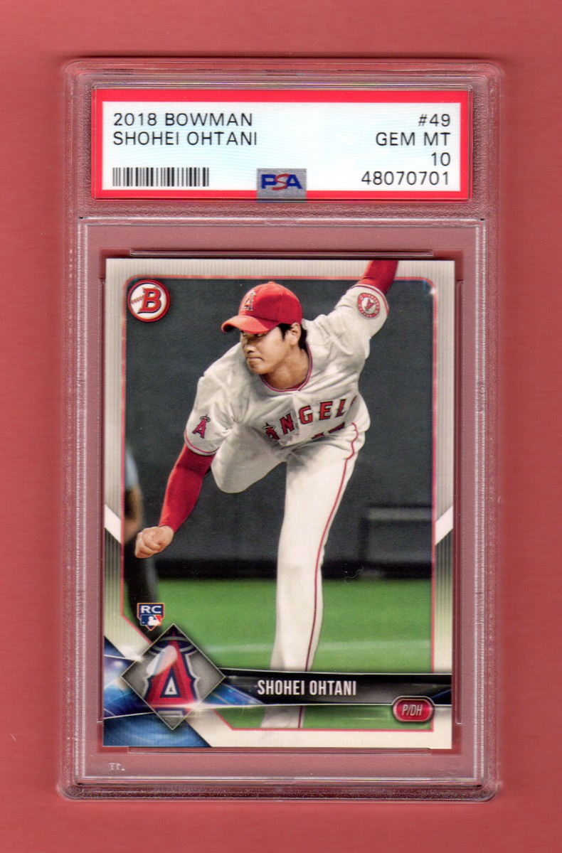 SHOHEI OHTANI 2018 BOWMAN ROOKIE RC # 49 PSA 10 GEM MINT LOS SHOHEI OHTANI 2018 BOWMAN ROOKIE RC # 49 PSA 10 GEM MINT LOS