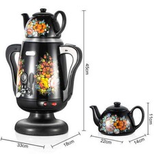 Russischer Samovar Samowar aus Edelstahl 3.5 Liter Самовар + Kanne 0,6L