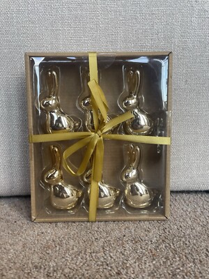 TK Maxx Homesense Ostern 6er Set Gold Mini Hase Kaninchen Ornamente / Deko