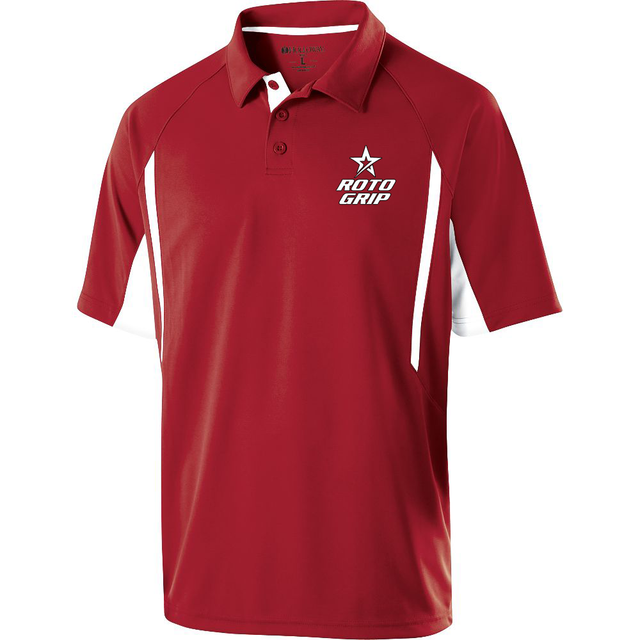 Roto Grip Mens Cell Performance Polo Bowling Shirt DriFit Red eBay