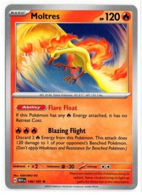 ポケモンカード ファイヤー トレーナーズ eカード Moltres 151 Pokemon Scarlet Violet 151 NON-HOLO 146/165 Moltres DECK EXCLUSIVE