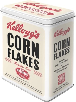 Vintage Style Retro große Deckeldose - Kellogg's Corn Flakes klassische Verpackung