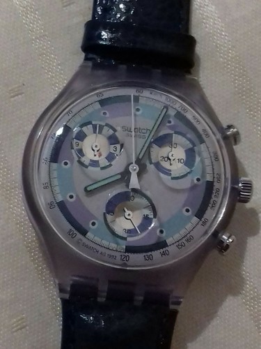 SWATCH VINTAGE CHRONO CINTURINO IN PELLE OROLOGIO SWATCH CHRONO ANNI 90 |  eBay