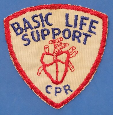 VINTAGE BASIC LIFE SUPPORT CPR PATCH (EARLY CHEESECLOTH BACK) RARE FIND 