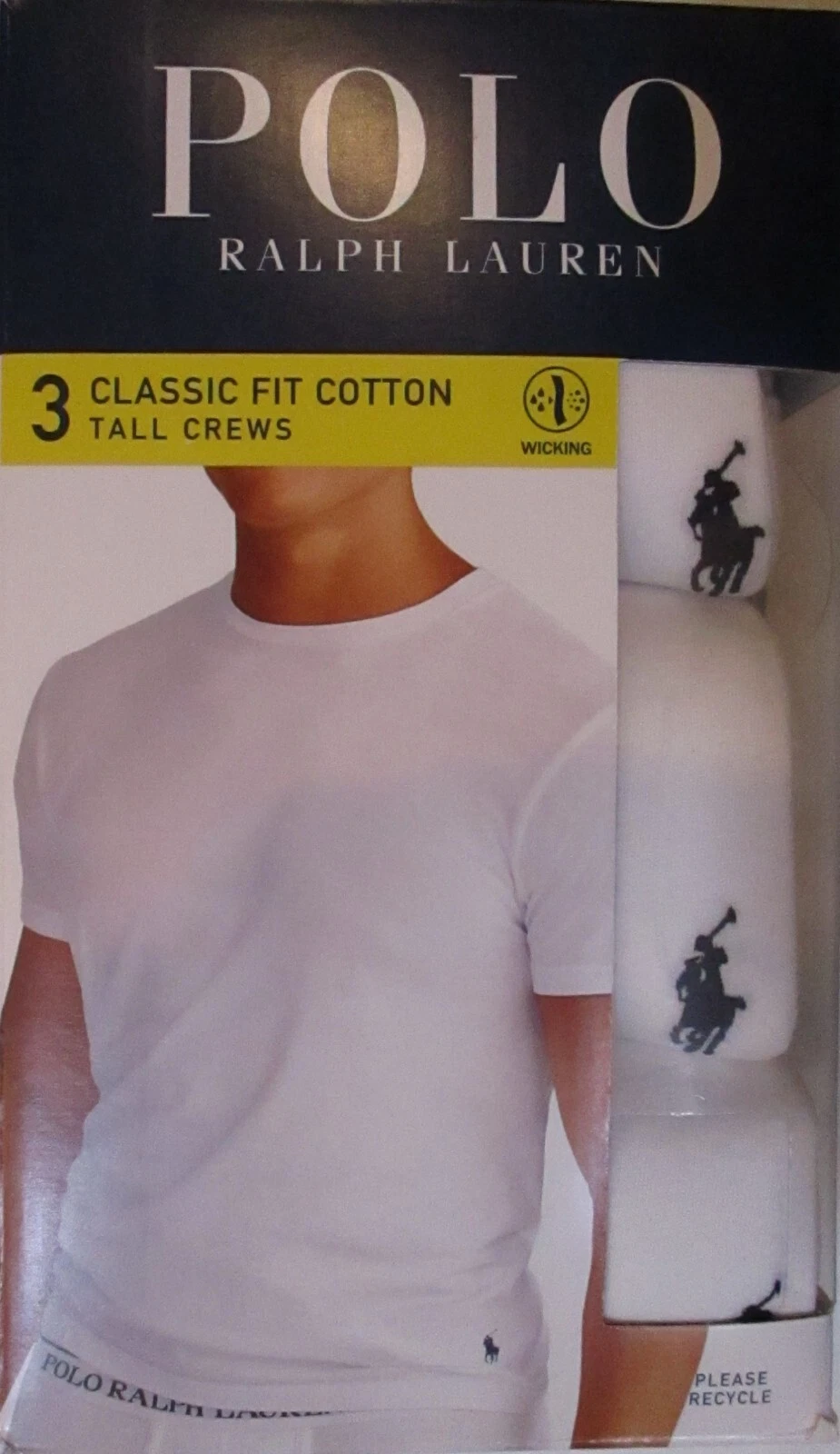 3 PACK POLO RALPH LAUREN MENS 1XL TO 6XL BIG & TALL WHITE COTTON CREW T-SHIRTS