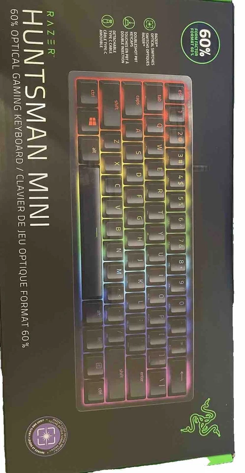 Razer Huntsman Mini 60 TKL Gaming Keyboard - Black (RZ03-03390500-R3U1) - Image 2 of 2