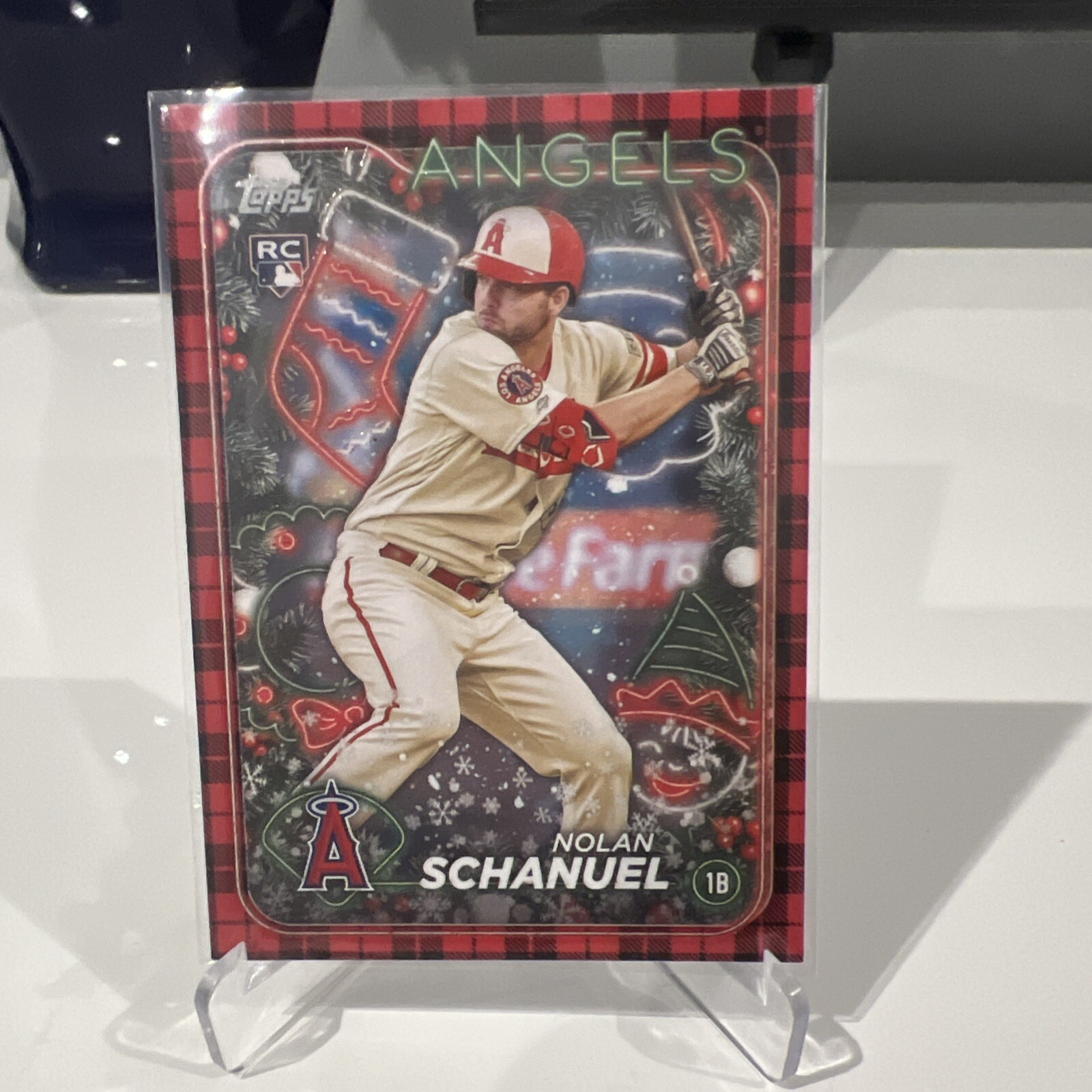 2024 Topps Holiday Red Black Plaid Advent Calendar Nolan Schanuel