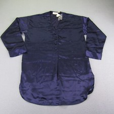 Vintage Victorias Secret Pajama Top Womens Petite Small Blue Satin NEW