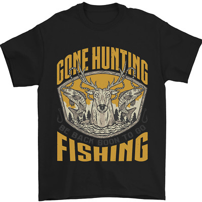 Gone Hunting Then Fishing Funny Hunter Herren T-Shirt 100% Baumwolle
