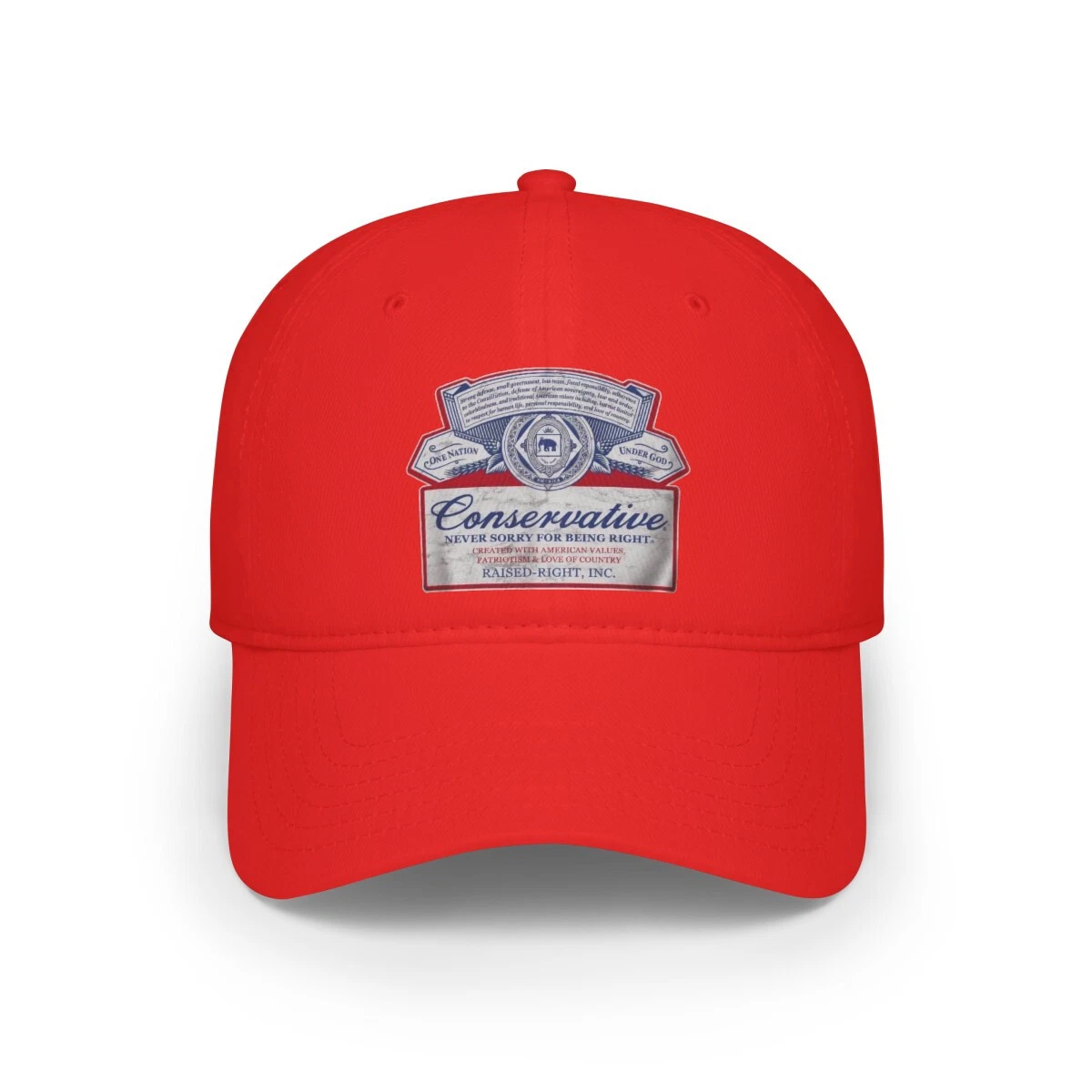 Conservative Never Sorry For Being Right Parody Low Profile Baseball Cap