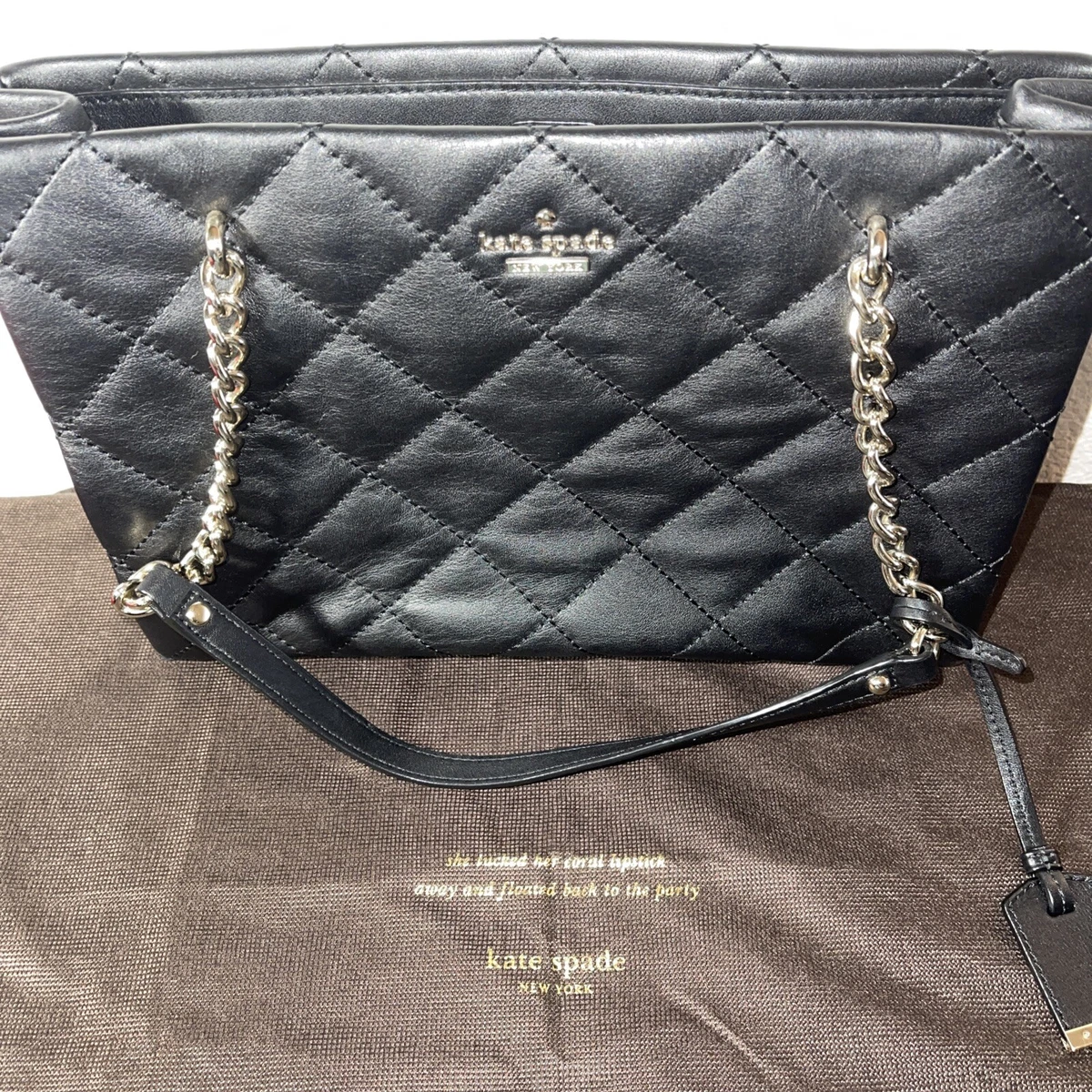 Kate Spade New York Evelyn Quilted Leather Medium Convertible Shoulder Bag - Black